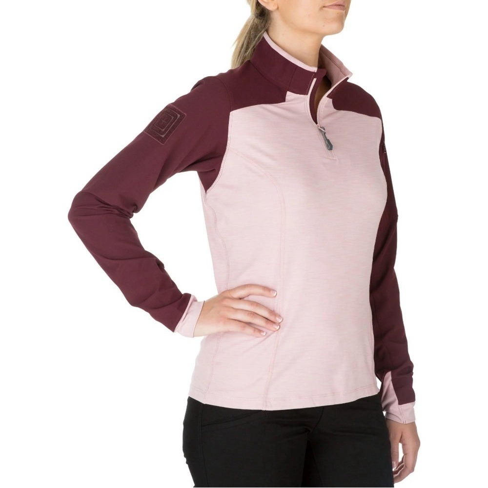 5.11 Women’s Rapid Half Zip Sweatshirt  Blush Moisture Wicking SZ M